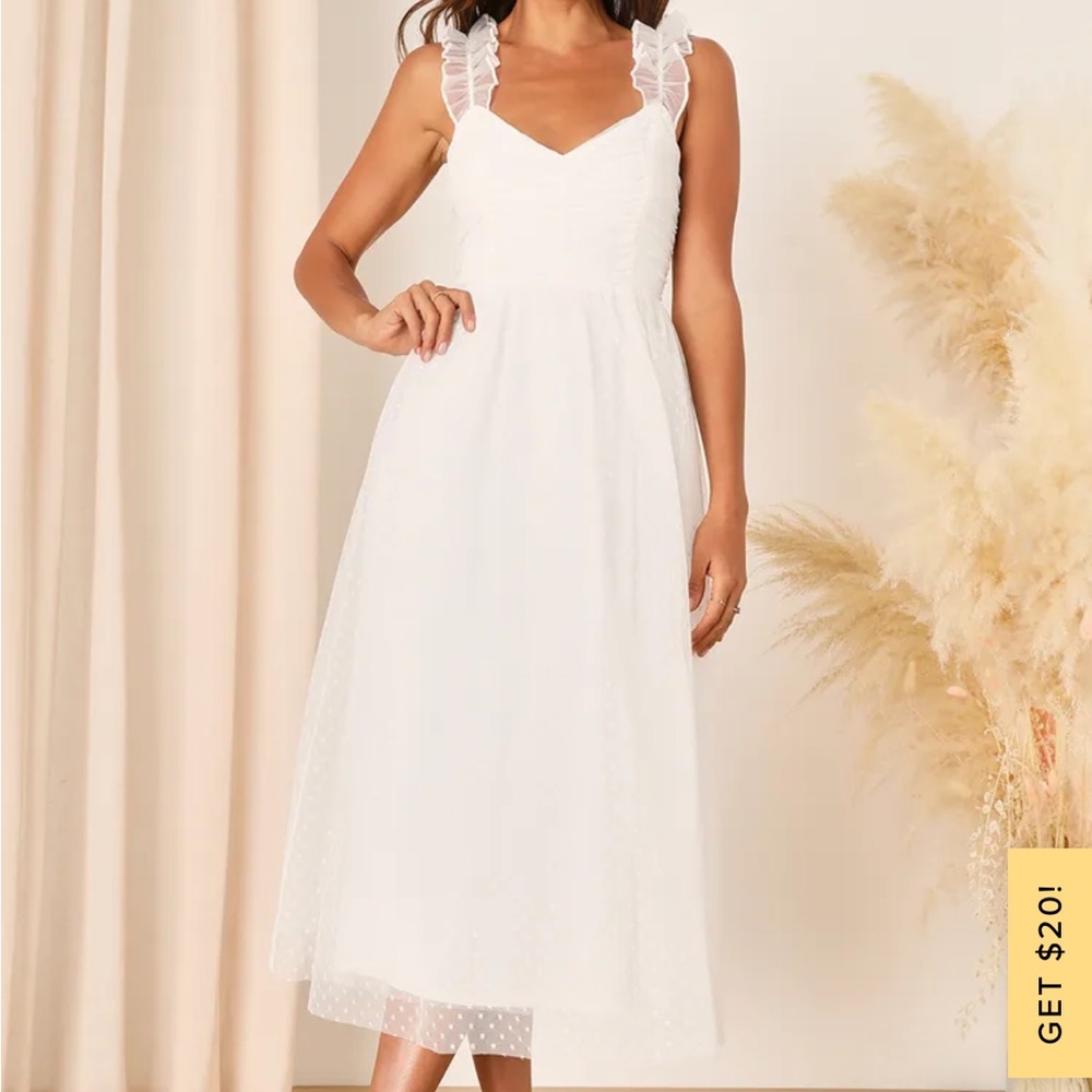 Lulus midi length white dress